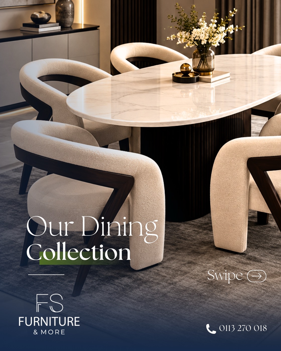 Aurora Marble Dining Set