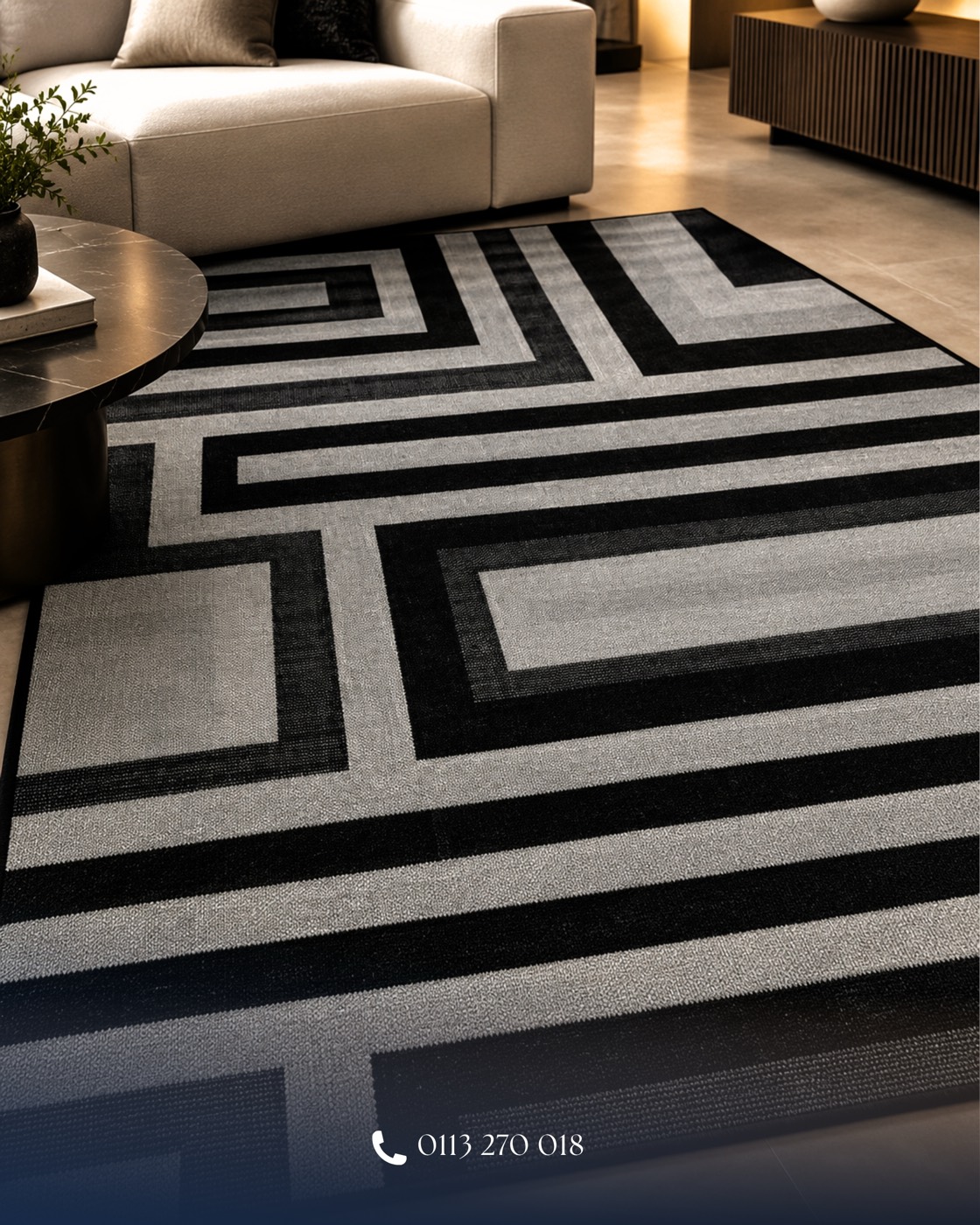 Maze Monochrome Rug