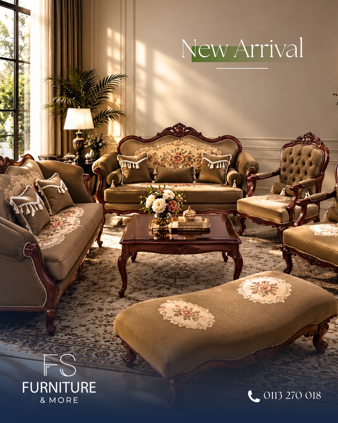 Walnut Heritage Living Set