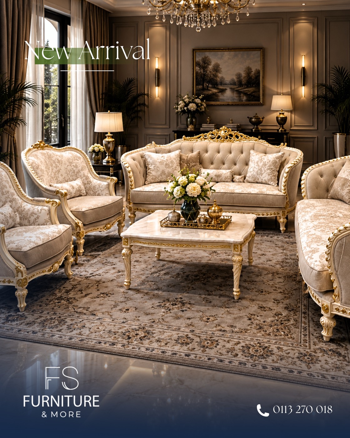 Champagne Gold Living Set